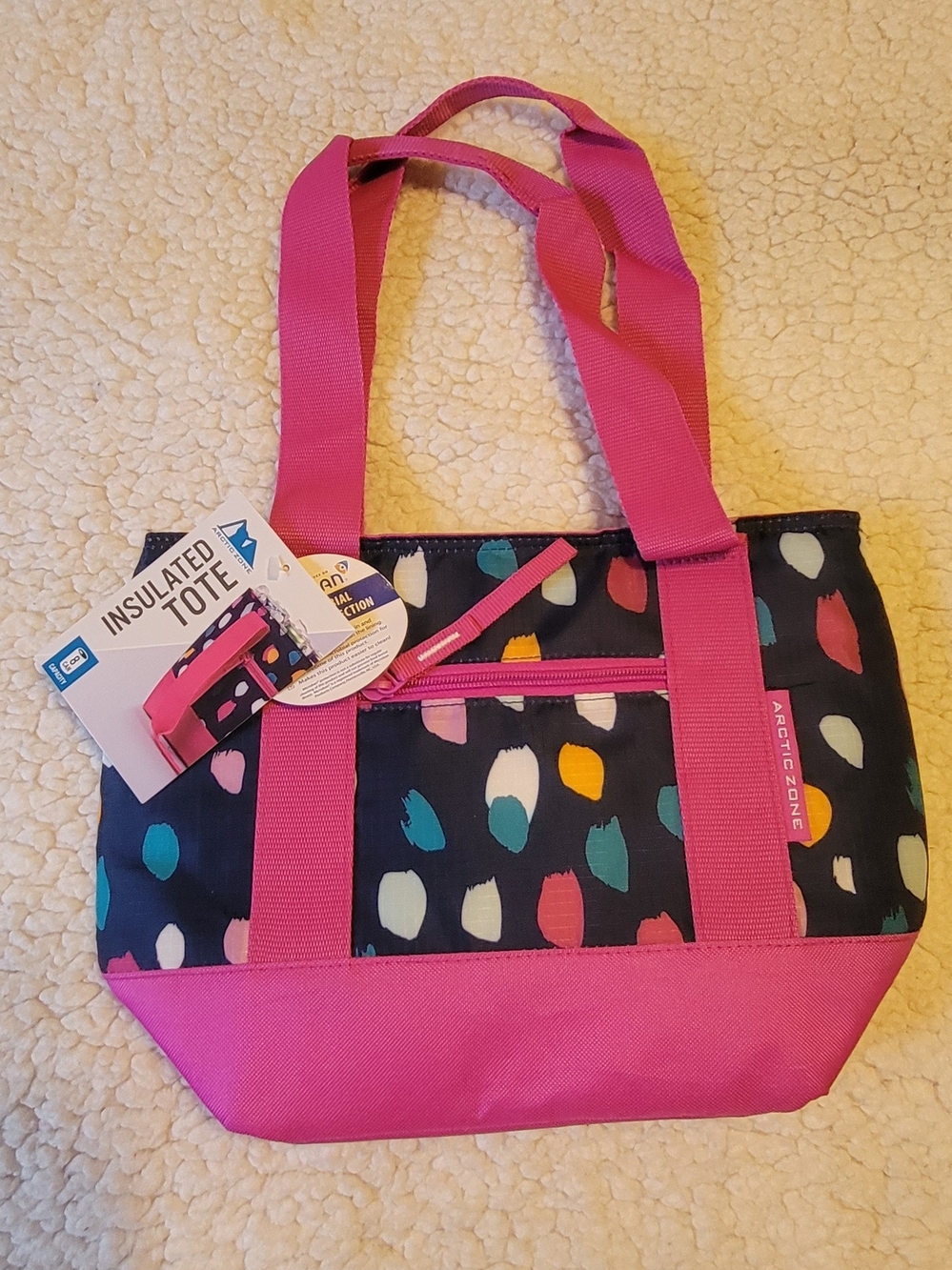 Women's Pink Accent Insulated Tote